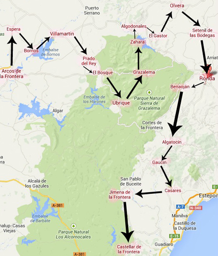 Ruta de pueblos blancos Cádiz